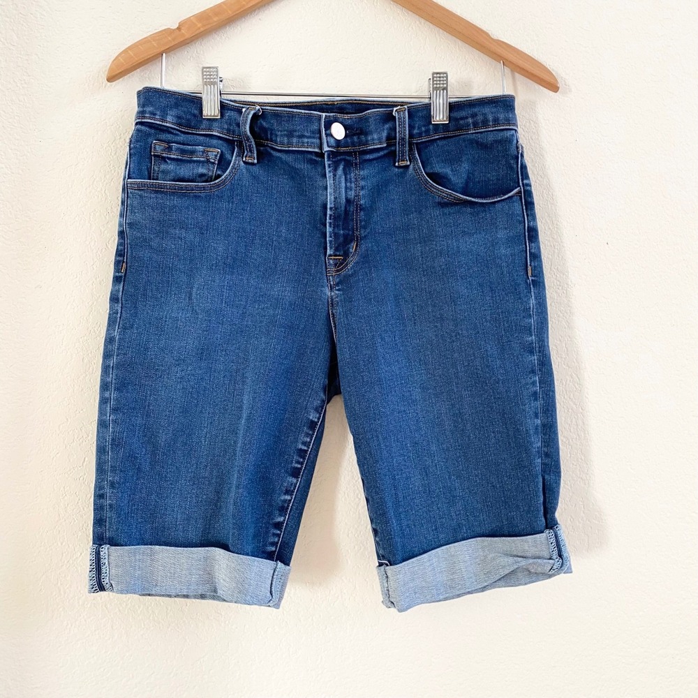 J Brand 811 Bermuda Jean Shorts Women Size 30 Cuffed Roll Up Denim